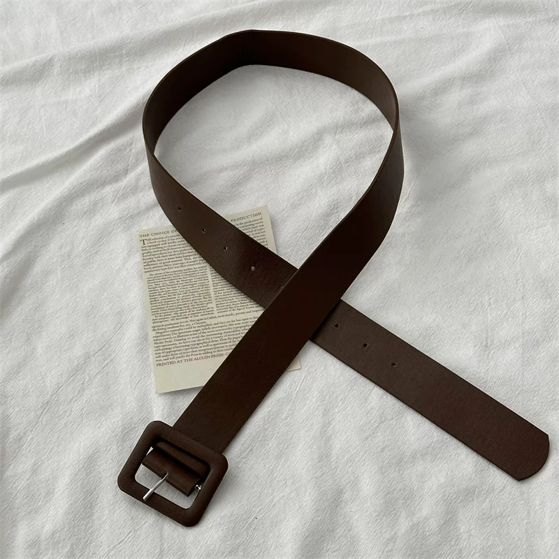Thắt lưng phong cách Hàn Quốc đơn giản, giản dị dành cho nam và nữ, thắt lưng da có khóa cài retro nghệ thuật, thắt lưng thời trang đa năng dành cho sinh viên.