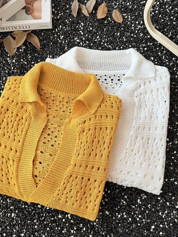 Áo Polo dệt kim cổ chữ V khoét lỗ kiểu Mỹ dành cho nam, thương hiệu thời thượng, trang phục chống nắng cá tính và sành điệu với thiết kế độc đáo, áo kiểu dáng thoải mái.