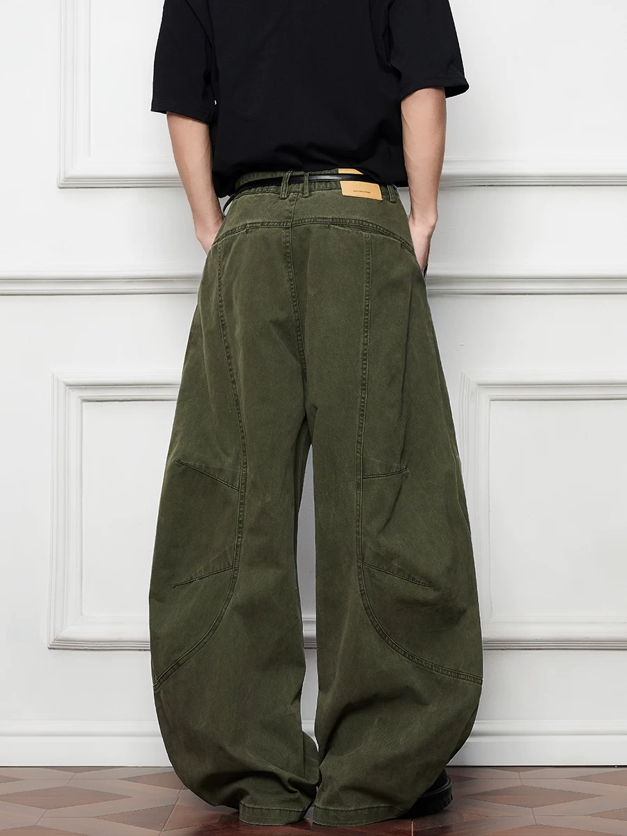 Quần jean ống rộng dáng rộng hợp thời trang mùa hè dành cho nam, quần dài phong cách đường phố Mỹ.