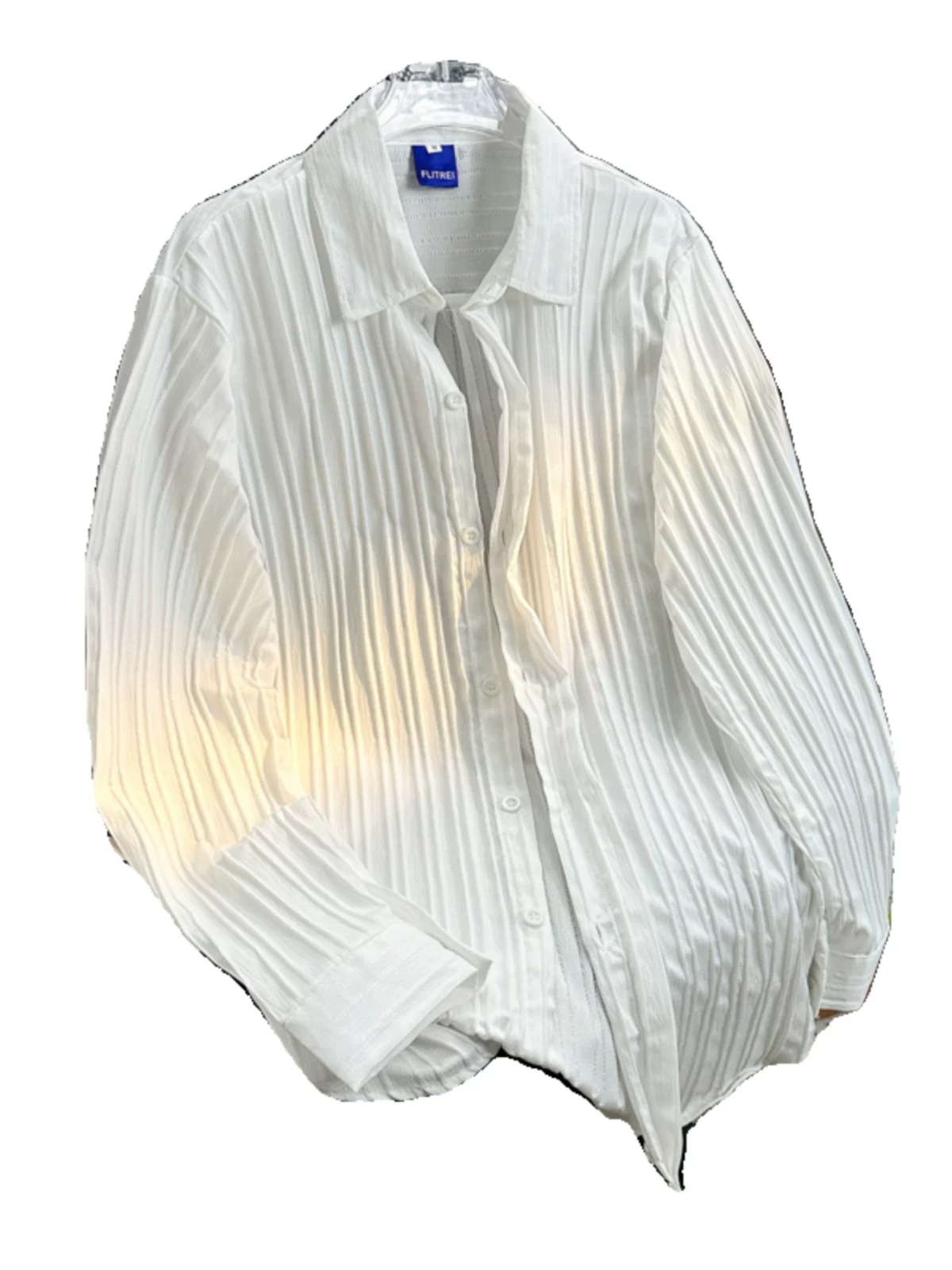 Áo sơ mi nam cao cấp tay dài, chất liệu lụa đá mỏng dệt gân mùa hè, kiểu dáng rộng rãi thời trang phong cách Hàn Quốc.