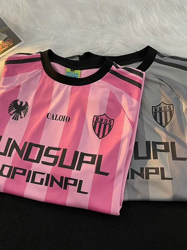 Áo thun ngắn tay kiểu Mỹ dành cho cặp đôi, thương hiệu thời trang, chất liệu vải lưới lụa băng mùa hè, kiểu dáng rộng rãi, thể thao, nhanh khô, dành cho nam.