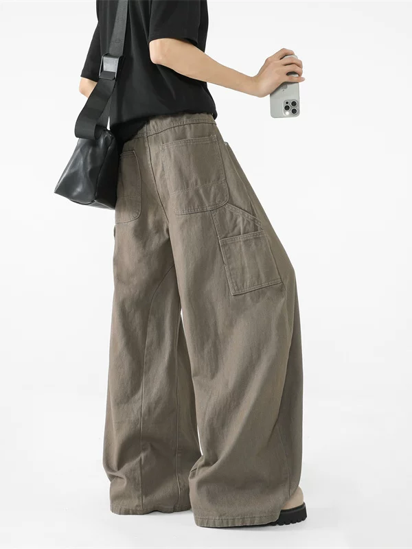 Quần jeans cleanfit scimitar mùa xuân thu dành cho nam, quần thiết kế retro kiểu Mỹ, quần công sở ống rộng thương hiệu thời thượng.