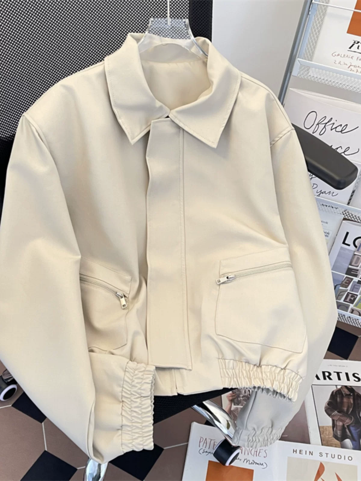 Áo khoác vai đệm phong cách Mỹ dành cho nam, áo khoác thường ngày mùa xuân thu, áo khoác phi công thương hiệu thời trang rộng rãi, hợp xu hướng.