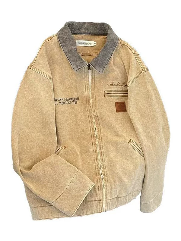 Áo khoác denim ngắn cho nam, kiểu dáng gọn gàng mùa xuân thu, áo khoác cổ điển phong cách Mỹ, áo khoác công sở thời trang, cá tính.