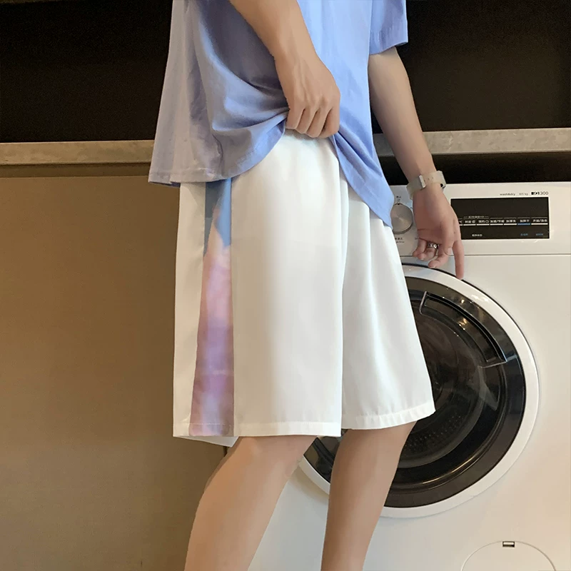 Quần short nam phối màu gradient, kiểu dáng Hàn Quốc, thời trang, thể thao, năng động, ống đứng, rộng rãi, mùa hè, 5 phần.