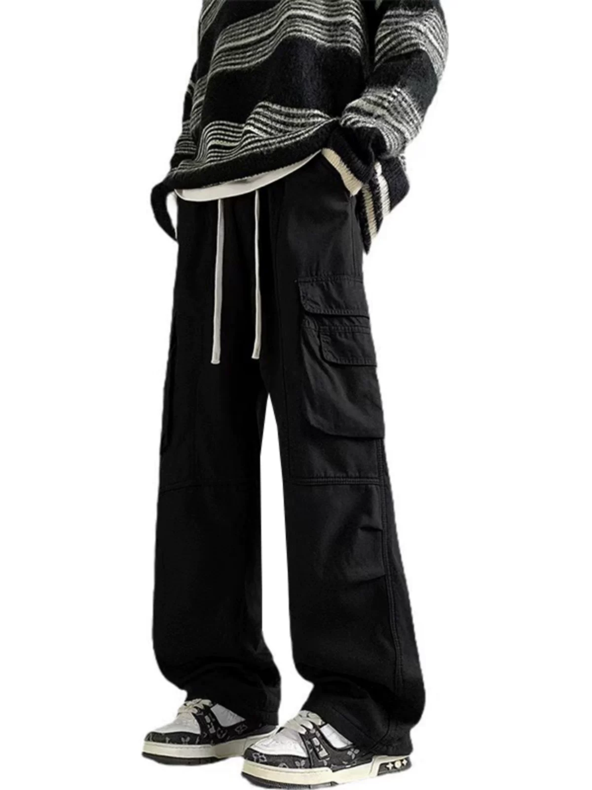 Quần công sở kiểu Nhật dành cho nam, quần dài đa năng phong cách thành thị hợp thời trang thu đông, quần dài ống rộng thoải mái.