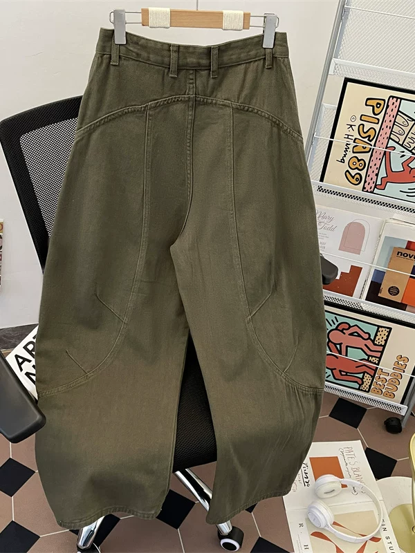 Quần jean nam kiểu Mỹ, chất liệu denim đã qua xử lý, dáng ôm gọn, thời trang, thích hợp cho mùa xuân thu, quần dài ống rộng, dáng cong.