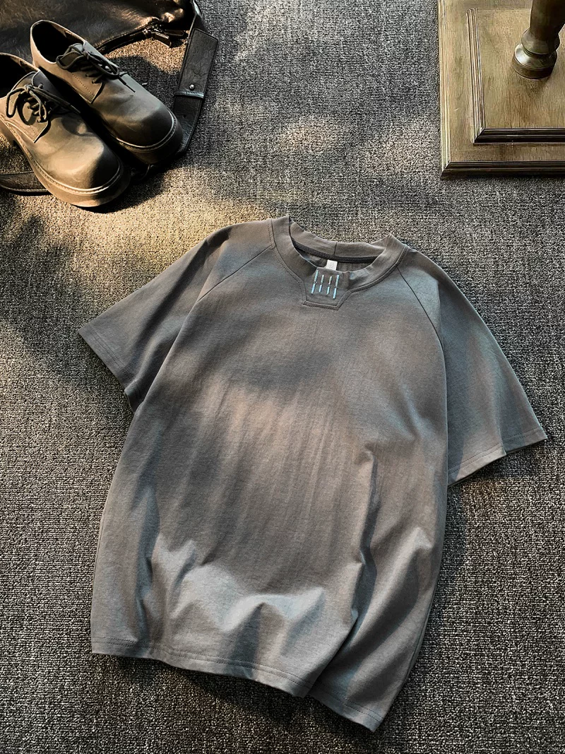 Áo thun nam tay ngắn chất liệu cotton nguyên chất, kiểu dáng Mỹ, thương hiệu thời trang, form rộng, áo mặc thường ngày đơn giản mùa hè.