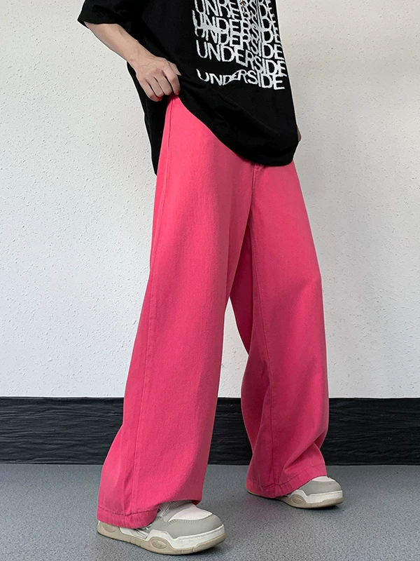 Quần jean nam mùa hè 2025 dáng rộng, chất liệu mỏng, kiểu Mỹ thời thượng, phong cách dopamine, quần ống đứng dành cho cặp đôi