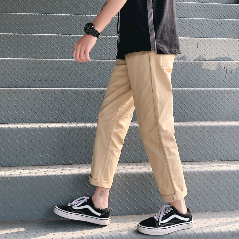 Quần nam hợp thời trang mùa hè 2022, dáng rộng, đa năng, quần thường ngày đơn giản, phong cách Hàn Quốc, quần ống đứng mỏng cho nam.