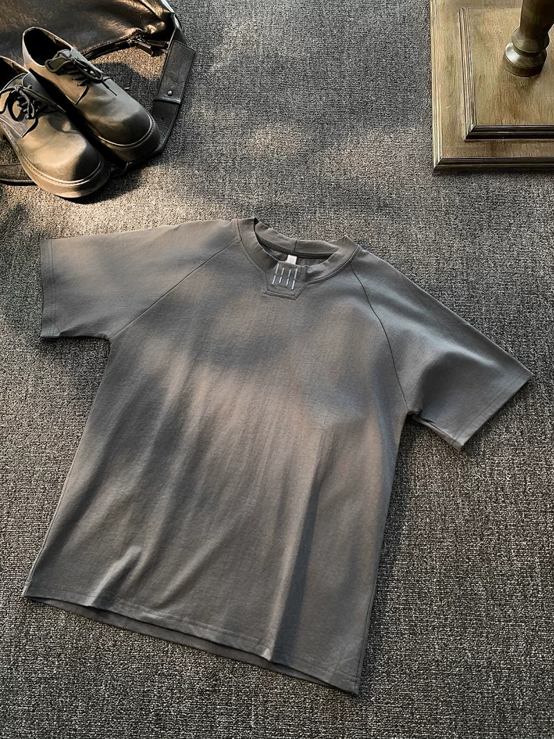Áo thun nam tay ngắn chất liệu cotton nguyên chất, kiểu dáng Mỹ, thương hiệu thời trang, form rộng, áo mặc thường ngày đơn giản mùa hè.