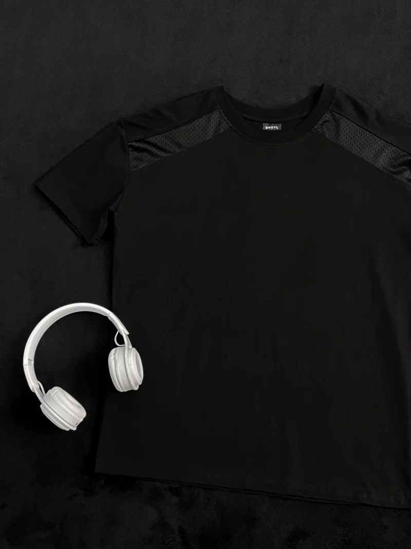 Áo thun ngắn tay kiểu Mỹ dành cho nam và nữ, áo lưới phối vải thoáng khí mùa hè, áo thun cơ bản dáng rộng thời trang dành cho cặp đôi.