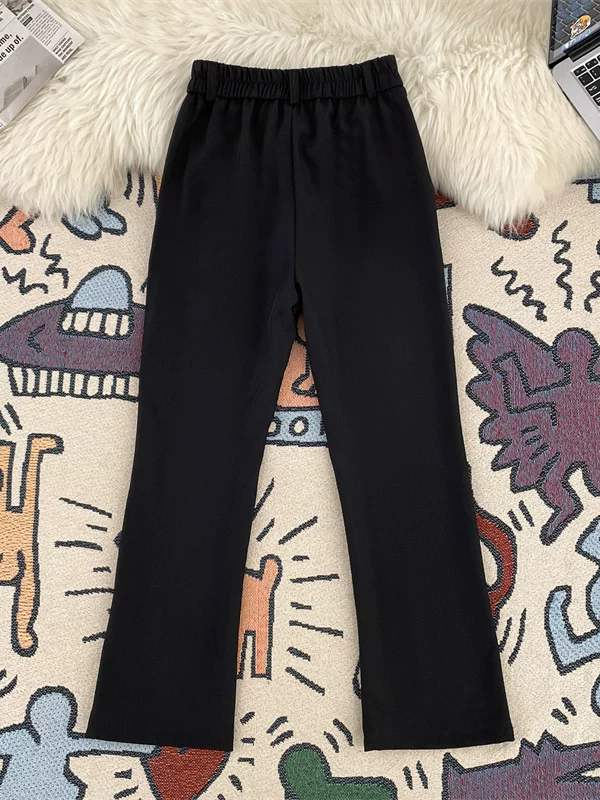 Quần tây ống loe thời thượng dành cho nam, quần ống đứng dáng rộng phong cách Mỹ mùa hè, quần dài retro đa năng, mát mẻ.