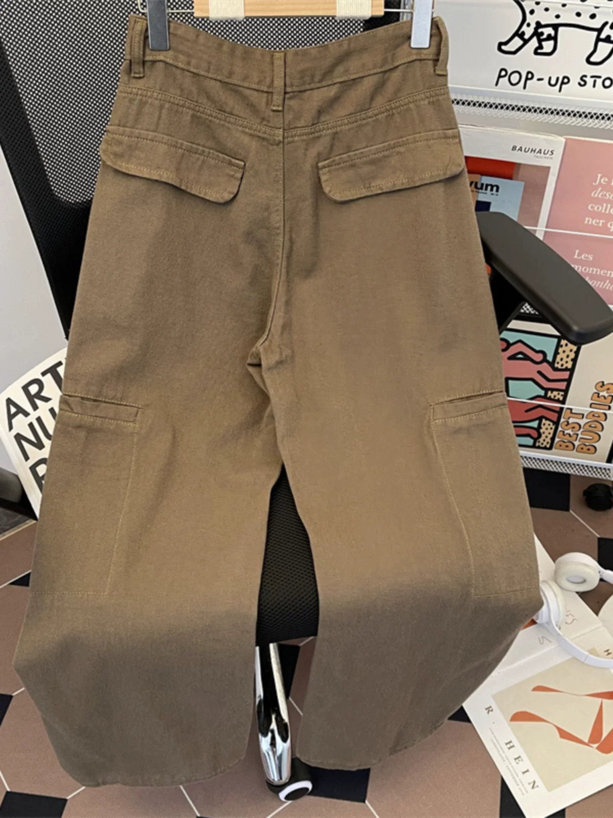 Quần jean công sở phong cách vintage dành cho nam, quần cleanfit kiểu Mỹ hợp thời trang, quần dài ống rộng thoải mái cho mùa thu đông.