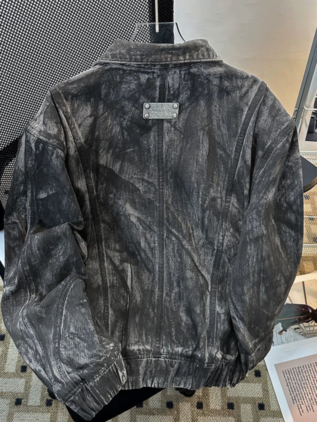 Áo khoác denim ngắn kiểu dáng bụi bặm dành cho nam, thương hiệu thời trang xuân thu, áo khoác công sở cao cấp kiểu Mỹ rộng rãi, cá tính và sành điệu.