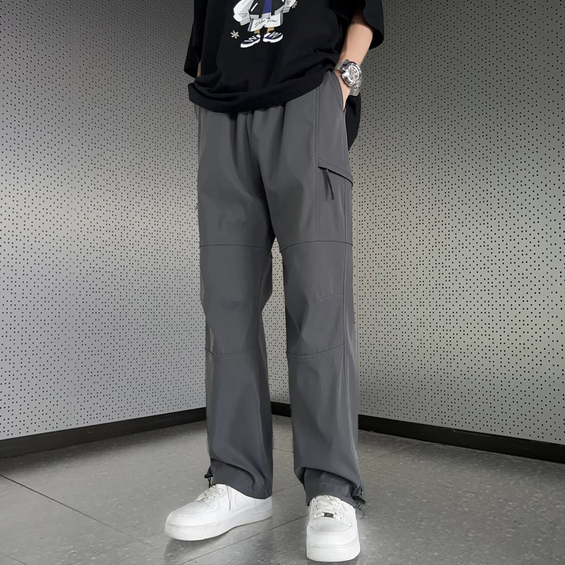 Quần công sở mỏng mùa hè dành cho nam, quần ống đứng phong cách Mỹ và Nhật, quần đi bộ đường dài ngoài trời đa năng hợp thời trang.