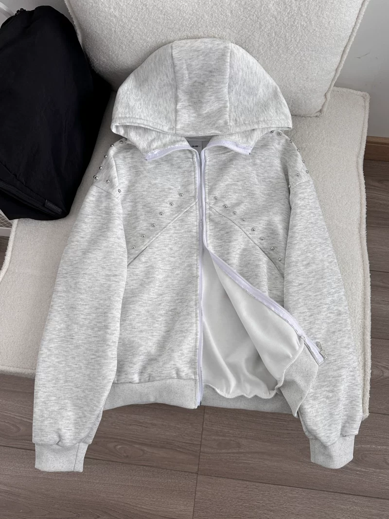 Áo khoác cardigan có mũ trùm đầu dành cho nam, kiểu dáng thời trang xuân thu, áo khoác có khóa kéo rộng rãi, chất liệu dày dặn cao cấp phong cách Mỹ.