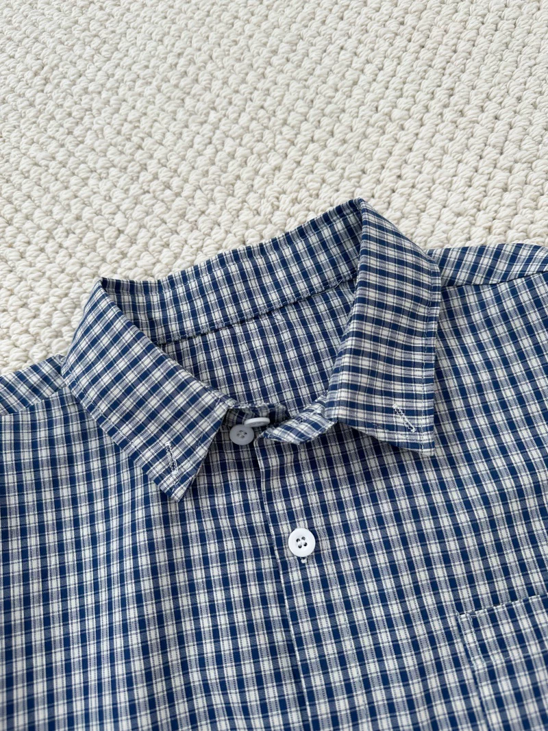 Áo sơ mi dài tay kẻ sọc kiểu Mỹ dành cho nam, áo khoác ngoài mùa xuân thu có ve áo, áo sơ mi và áo khoác cao cấp dáng rộng, thương hiệu thời thượng