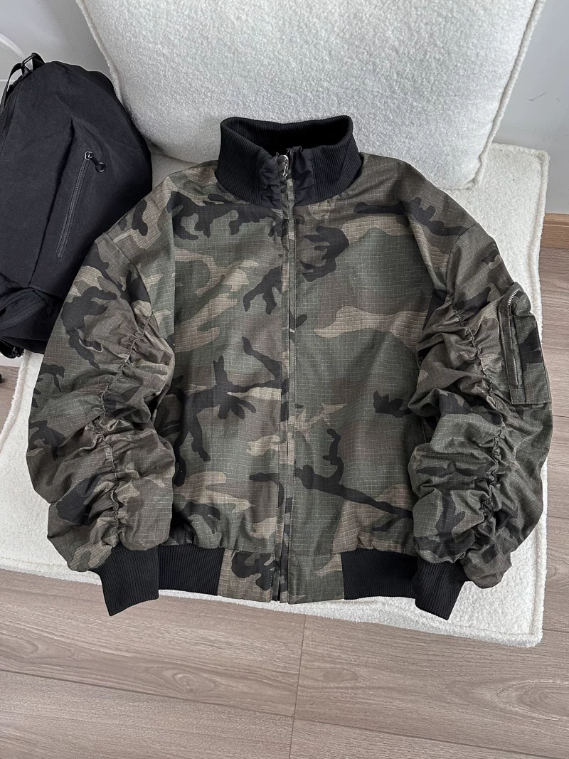 Áo khoác phi công kiểu Mỹ dành cho nam, mùa xuân, dáng rộng, cổ đứng, áo xếp ly, thương hiệu thời thượng, thiết kế có thể đảo ngược, áo khoác ngoài sành điệu.