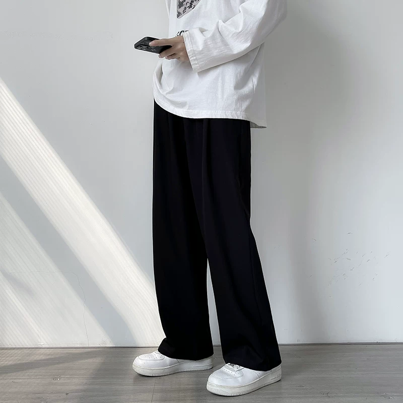 Quần tây nam dáng suông cho mùa thu đông, quần dài ống đứng phong cách Hàn Quốc, quần ống đứng thời thượng, phong cách retro, cá tính, ôm dáng.