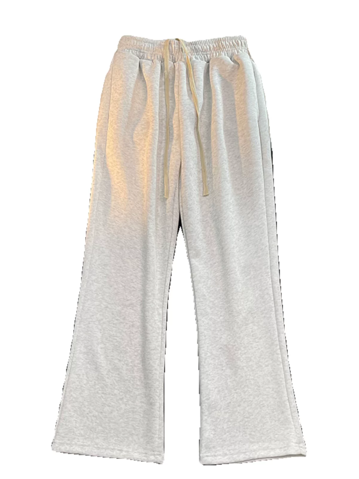 Quần thể thao cotton nguyên chất dành cho nam và nữ, phong cách xuân thu, phong cách Mỹ thời thượng, dáng rộng, quần hơi loe, quần thể thao đa năng, phong cách thường ngày.