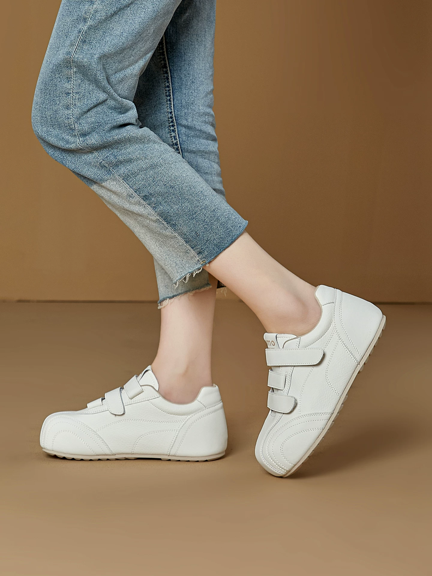 Giày thể thao Kapibala Ugly-Cute màu trắng dành cho nữ, giày đế dày bằng da thật, giày thể thao thông thường mẫu mới mùa xuân 2026.