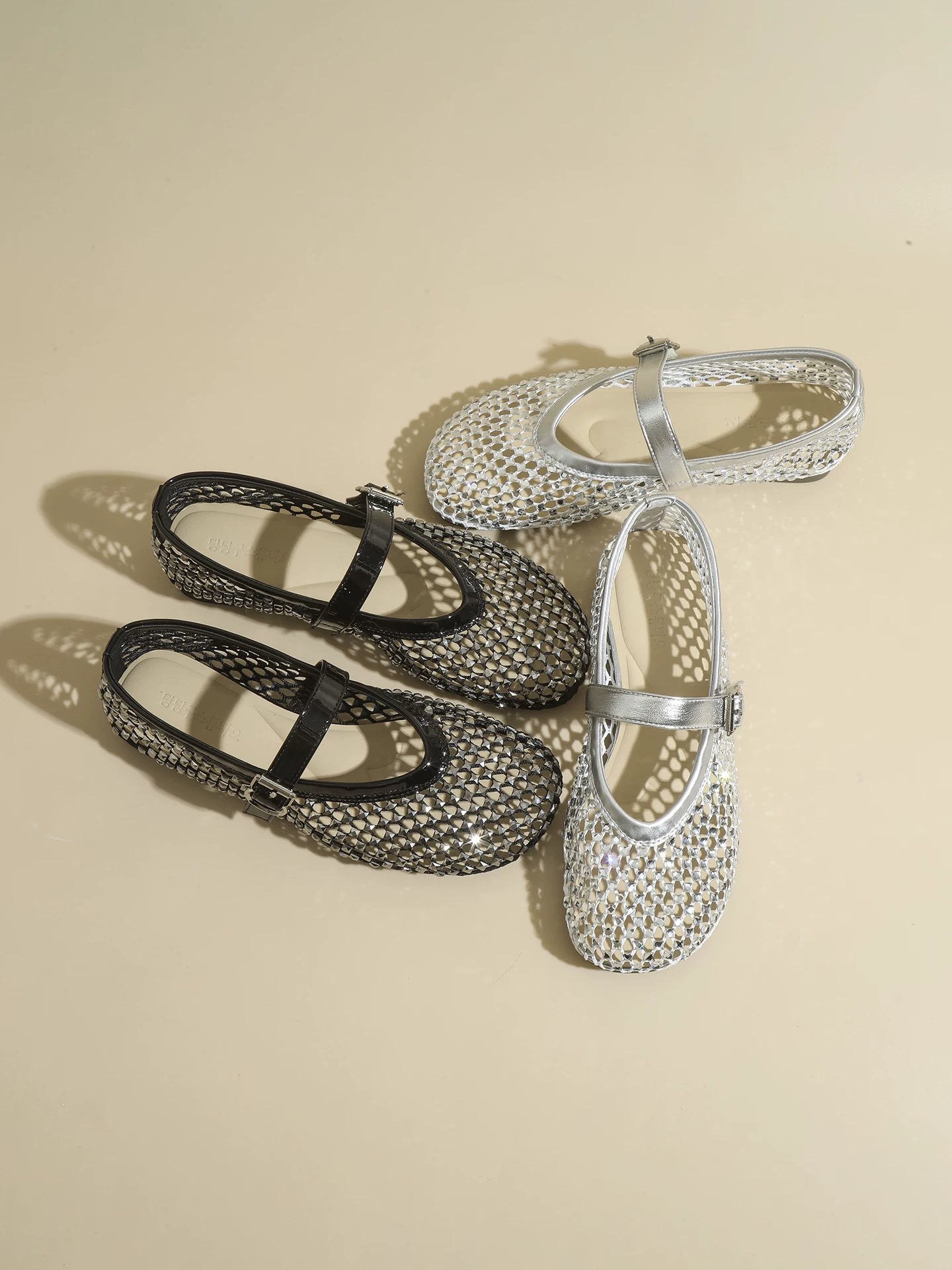 Giày lưới dệt rỗng kiểu tiên nữ dành cho nữ, dép sandal đính đá kiểu tiên nữ, giày Mary Jane mỏng thoáng khí mùa hè 2026