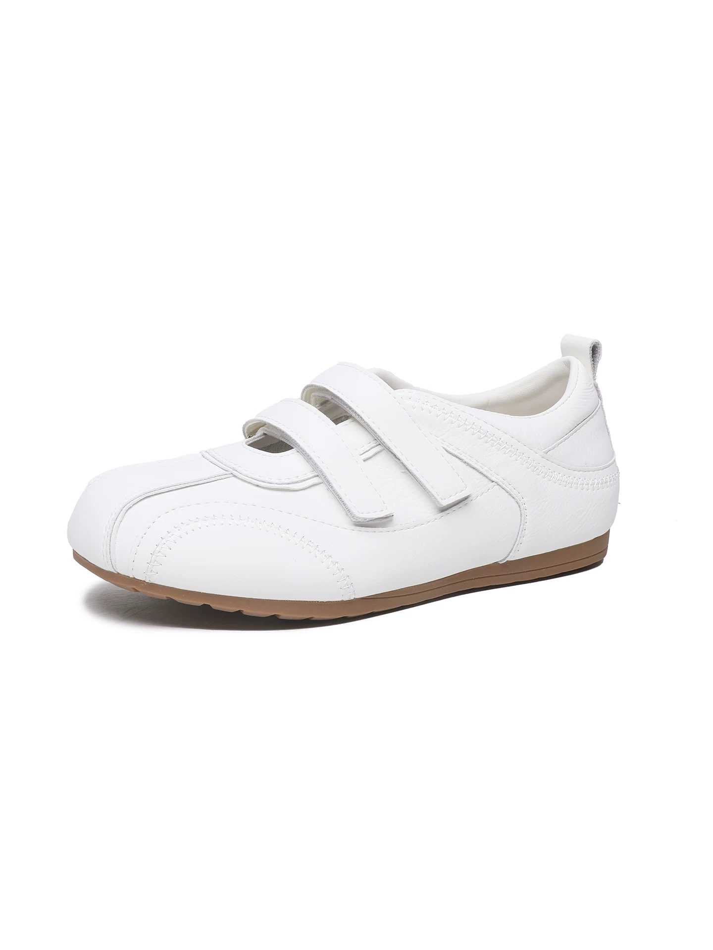 Giày thể thao Velcro Mary Jane dành cho nữ, da thật, dễ thương và độc đáo, giày trắng cổ thấp, giày tập luyện thông thường thoáng khí mùa hè 2026 của Đức.