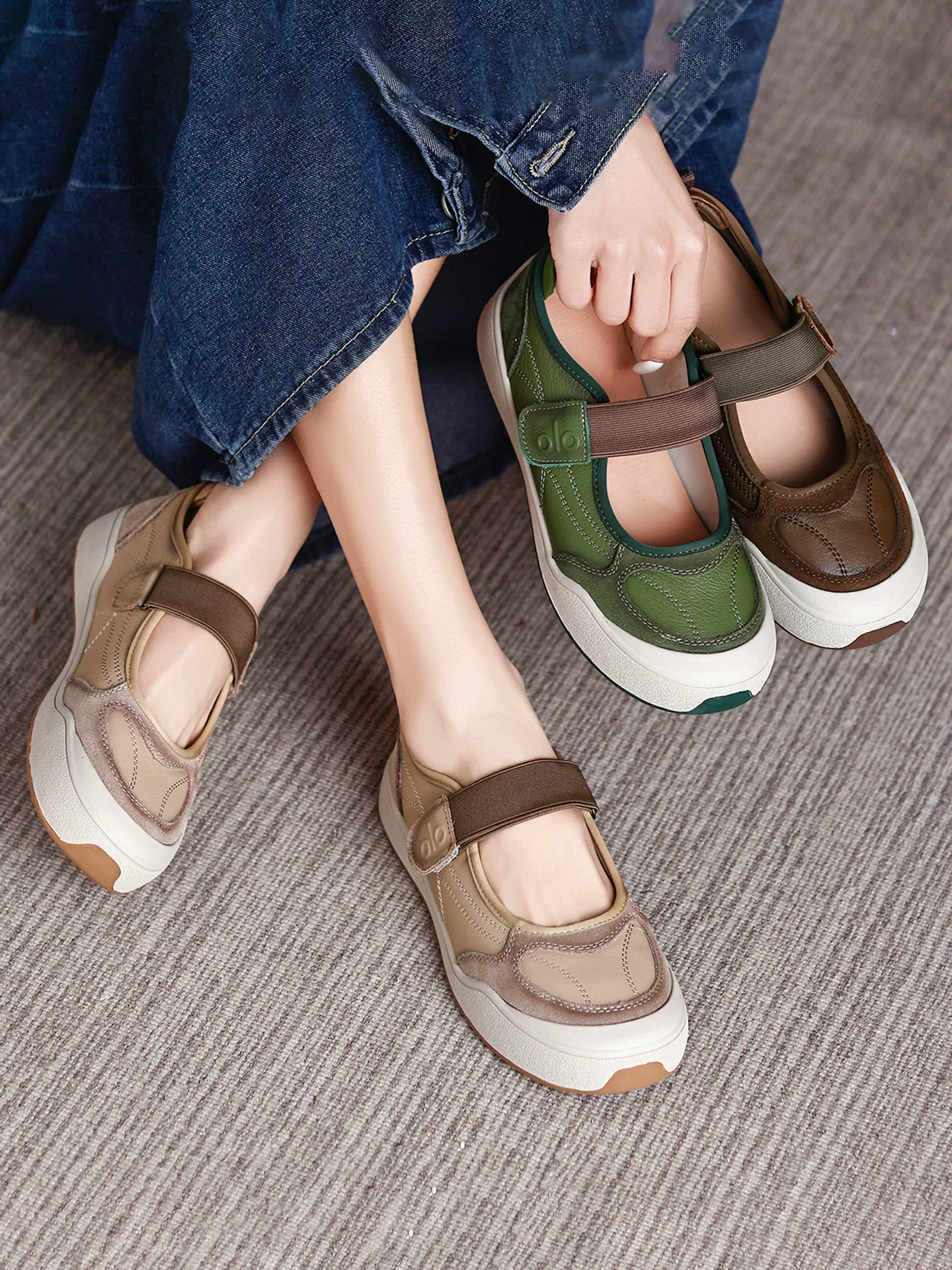 Giày thể thao và giải trí Mary Jane dành cho nữ, giày nữ đế mềm da bò phong cách retro, giày đơn miệng nông da thật kiểu mới mùa xuân 2026