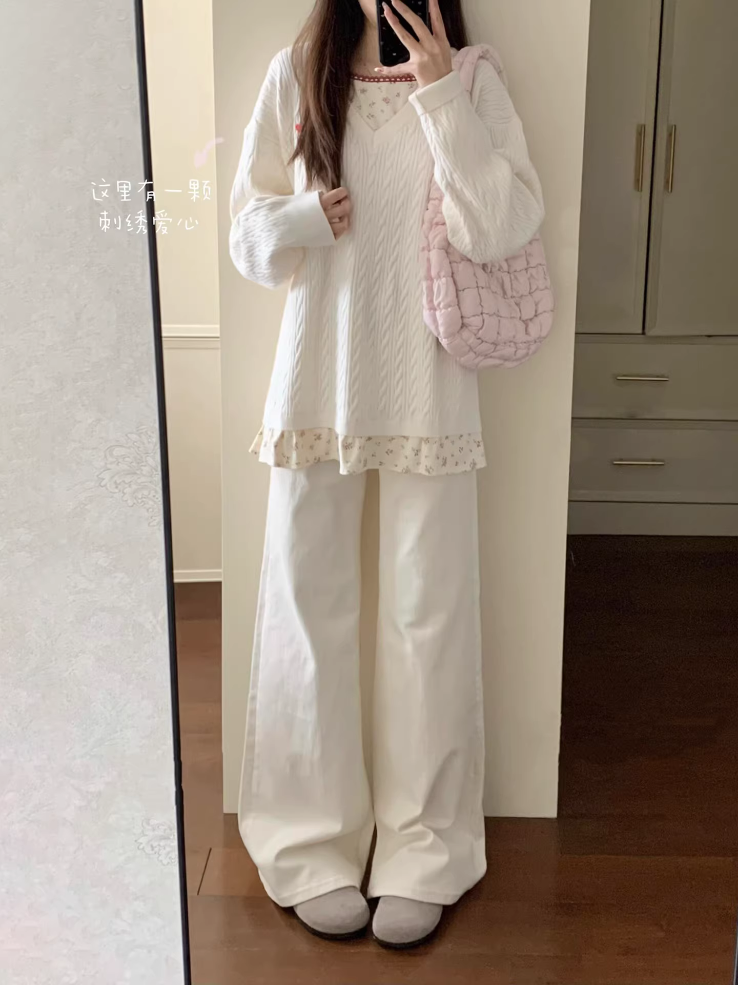 Quần jeans nữ La Chapelle lót lông cừu dày, dáng loe, cao cấp, mùa thu đông 2025, cạp cao, tôn dáng, ống thẳng