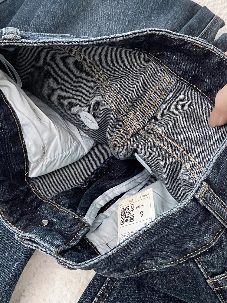 Quần jeans ống rộng dáng rộng phong cách retro Mỹ La Chapelle dành cho nữ, mẫu mới thu đông 2025, cạp cao, dáng thẳng, chất liệu mềm mại