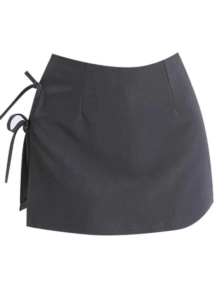 Váy bodycon La Chapelle dành cho nữ, váy ngắn chữ A cạp cao kiểu nơ mùa hè mới 2025