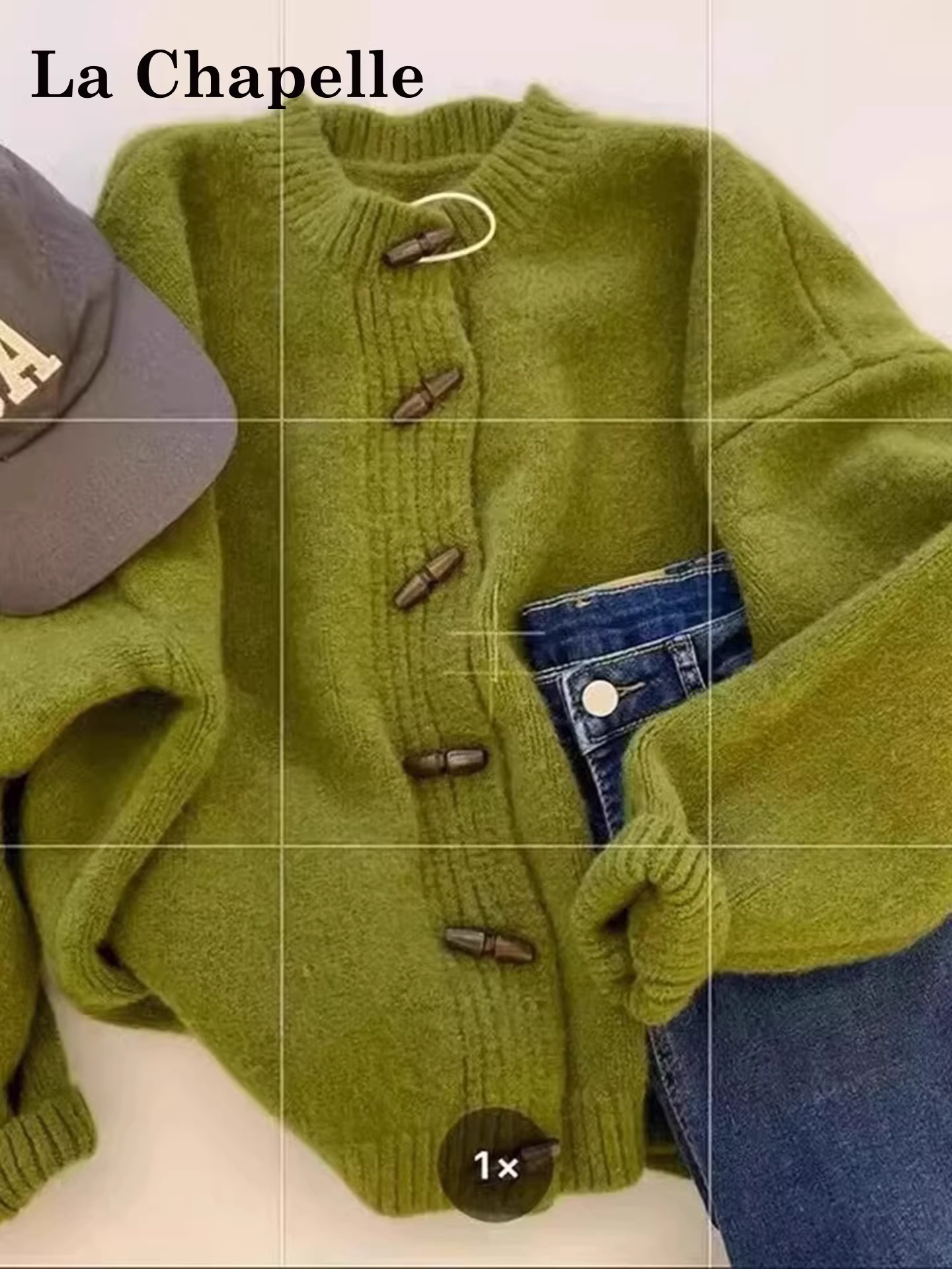 Áo cardigan len dệt kim cổ tròn tay dài dáng rộng La Chapelle dành cho nữ, mẫu mới thu đông 2025