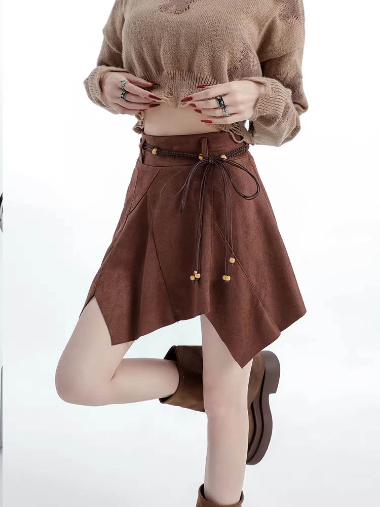 Váy ngắn dáng chữ A cao eo, tôn dáng, kiểu La Chapelle, dành cho nữ, mùa thu đông 2025, size nhỏ.