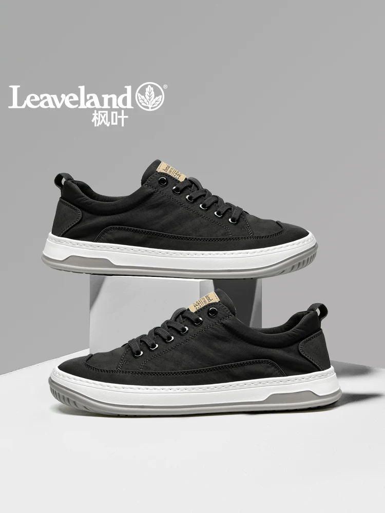 Giày nam Maple Leaf, giày vải cổ thấp, giày nam màu đen kiểu dáng mới, giày vải thoáng khí đơn giản và đa năng, giày thể thao.