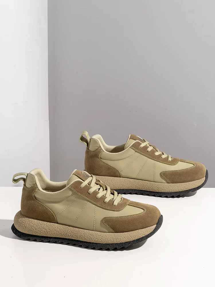 Giày nam Maple Leaf đế dày tăng chiều cao kiểu bố, giày thể thao nam mới 2025, giày thể thao nam thời trang retro đa năng