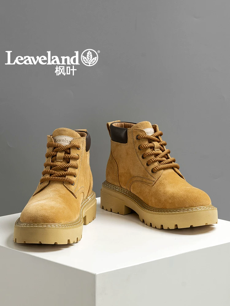 Giày bốt Maple Leaf Winter Martin cho nam, Giày cotton ấm lót lông cừu cho nữ, Giày bốt đế dày màu vàng, Giày bảo hộ lao động, Giày bốt ngắn, Giày đi tuyết, Hợp thời trang