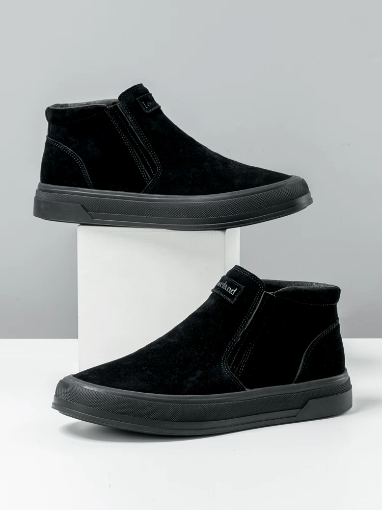 Giày nam Maple Leaf Giày Chelsea mùa đông Giày bốt nam cổ ngắn hợp thời trang mới Giày bốt cổ ngắn phong cách retro Giày bốt nam cổ cao đa năng