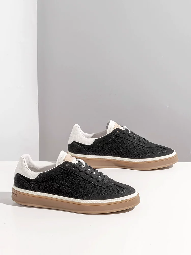 Giày nam Maple Leaf Giày retro nam 2025 Giày thể thao mới cá tính Giày dệt thông thường thoáng khí Giày đa năng hợp thời trang cho mùa thu