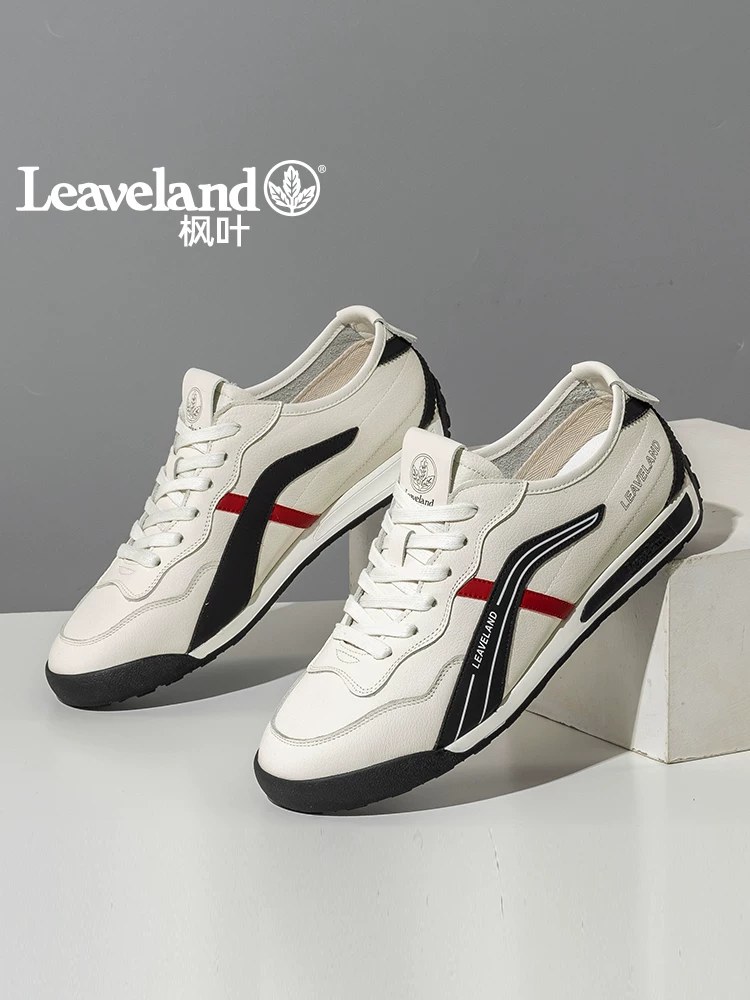 Giày nam Maple Leaf da thật, giày Forrest Gump nam, giày thể thao nam mới, giày đế mềm retro, giày trắng thời trang