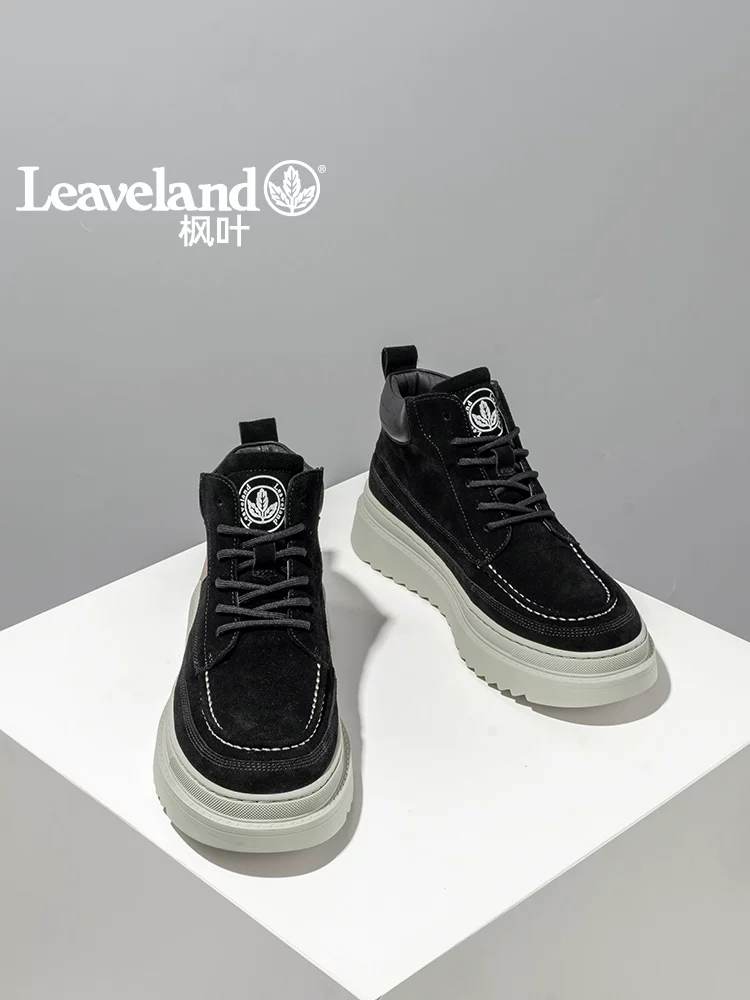 Giày nam Maple Leaf Giày công sở mùa đông Giày nam hợp thời trang Giày bốt Martin nam mới Giày thể thao cổ cao kiểu cổ điển Giày bốt hợp thời trang Da bò
