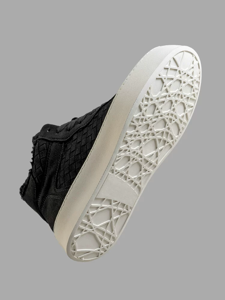 Giày nam Maple Leaf Giày cao cổ mùa đông Giày cotton nam mới có lót lông cừu dày dặn Giày thể thao thông thường ấm áp Giày đi tuyết