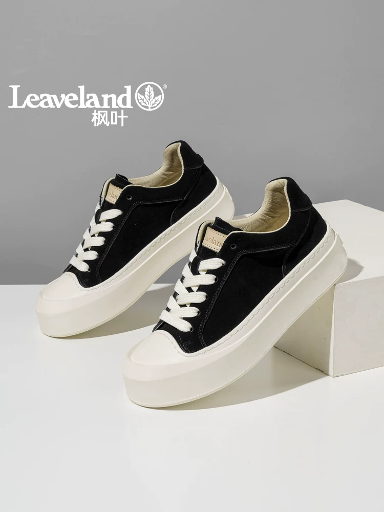 Giày nam Maple Leaf Giày thể thao cổ điển Giày thể thao nam lót lông cừu đa năng đế dày tăng chiều cao Giày thường ngày hợp thời trang Giày nữ da thật Giày cotton mùa đông