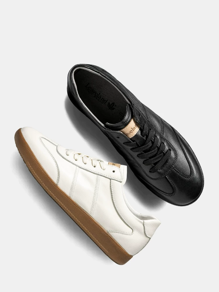 Giày Da Thật Nam Maple Leaf Màu Trắng Thoáng Khí Phong Cách Retro Giày Sneaker Nam Đa Năng Phong Cách Thường Ngày Giày Tập Luyện Đức Thời Trang