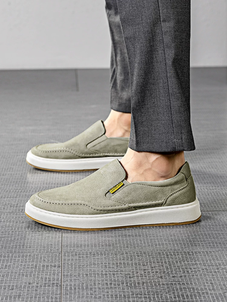 Giày Nam Maple Leaf Giày Loafer Thu Đông Nam Hợp Thời Trang Mới Giày Slip-On Da Thật Thoáng Khí Giày Lười Thông Thường Đa Năng