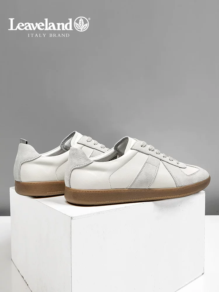 Giày nam Maple Leaf Giày thường ngày mùa đông Giày thể thao màu trắng Giày đế mềm nam Giày trắng Da thật Giày thể thao cổ điển Giày tập luyện kiểu Đức Giày hợp thời trang