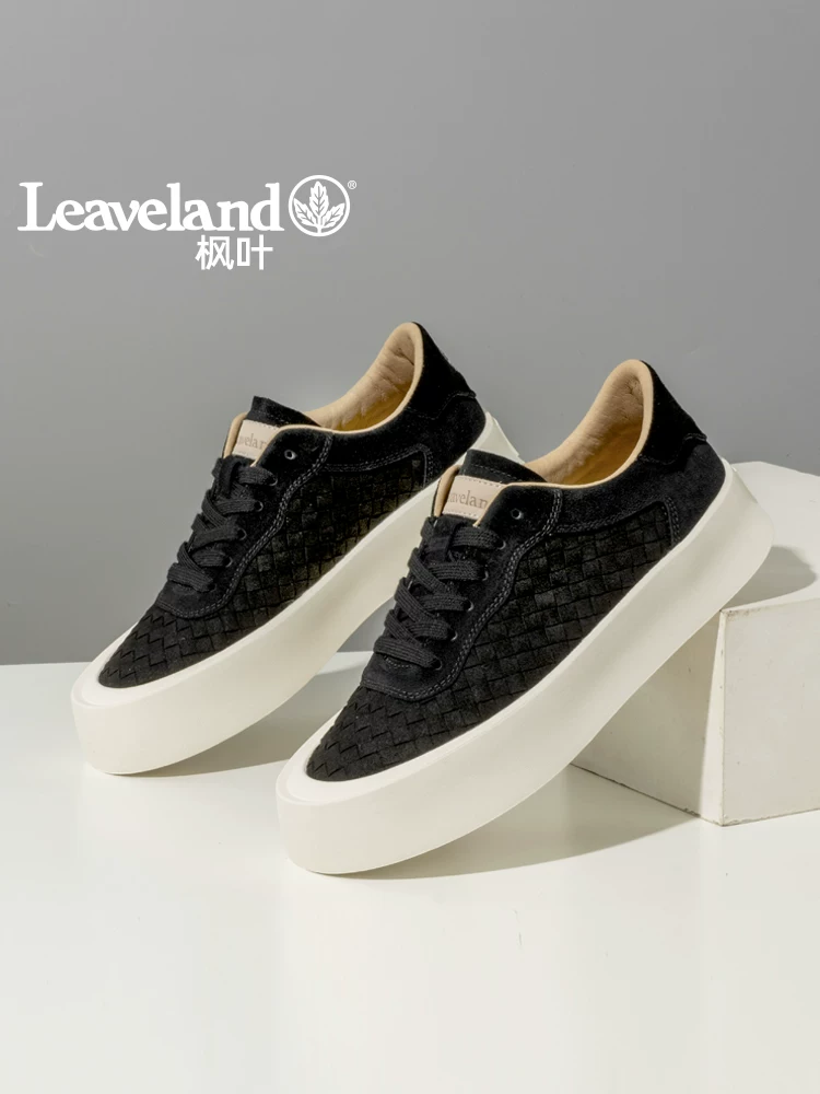 Giày nam Maple Leaf Giày cổ điển Giày nam hợp thời trang Giày thể thao dệt mùa đông mới Giày thể thao nam đa năng lót lông cừu Giày cotton Giày thường