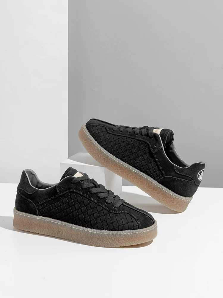 Giày Thường Ngày Maple Leaf Nam 2025 Mẫu Mới Thu Giày Thoáng Khí Đế Dày Giày Sneaker Nam Da Bò Dệt Phong Cách Cá Tính