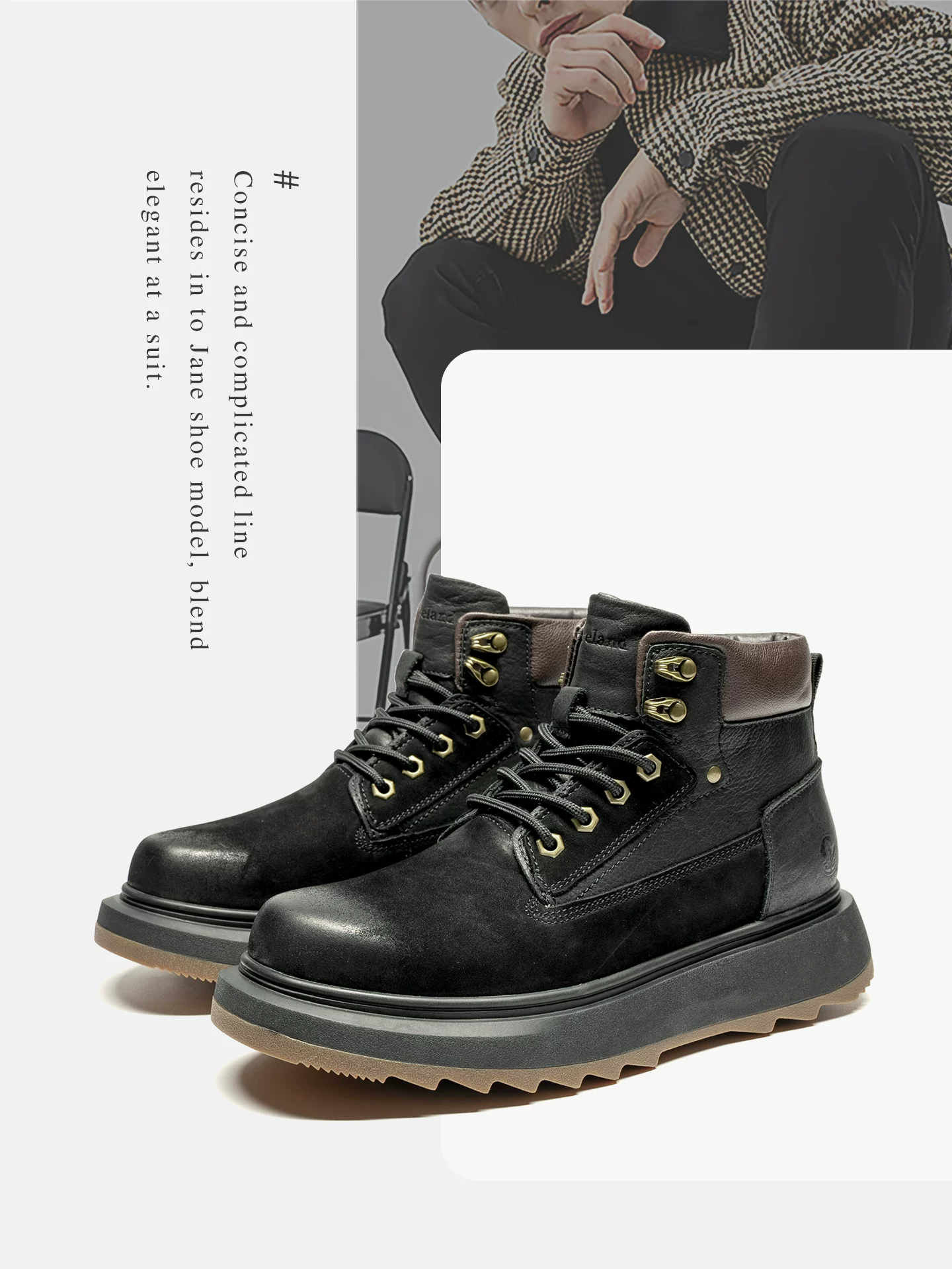 Giày Bốt Martin Da Thật Nam Maple Leaf 2025 Mùa Đông Mới Giày Bốt Nam Cổ Cao Giày Công Sở Giày Bốt Đế Dày Hợp Thời Trang