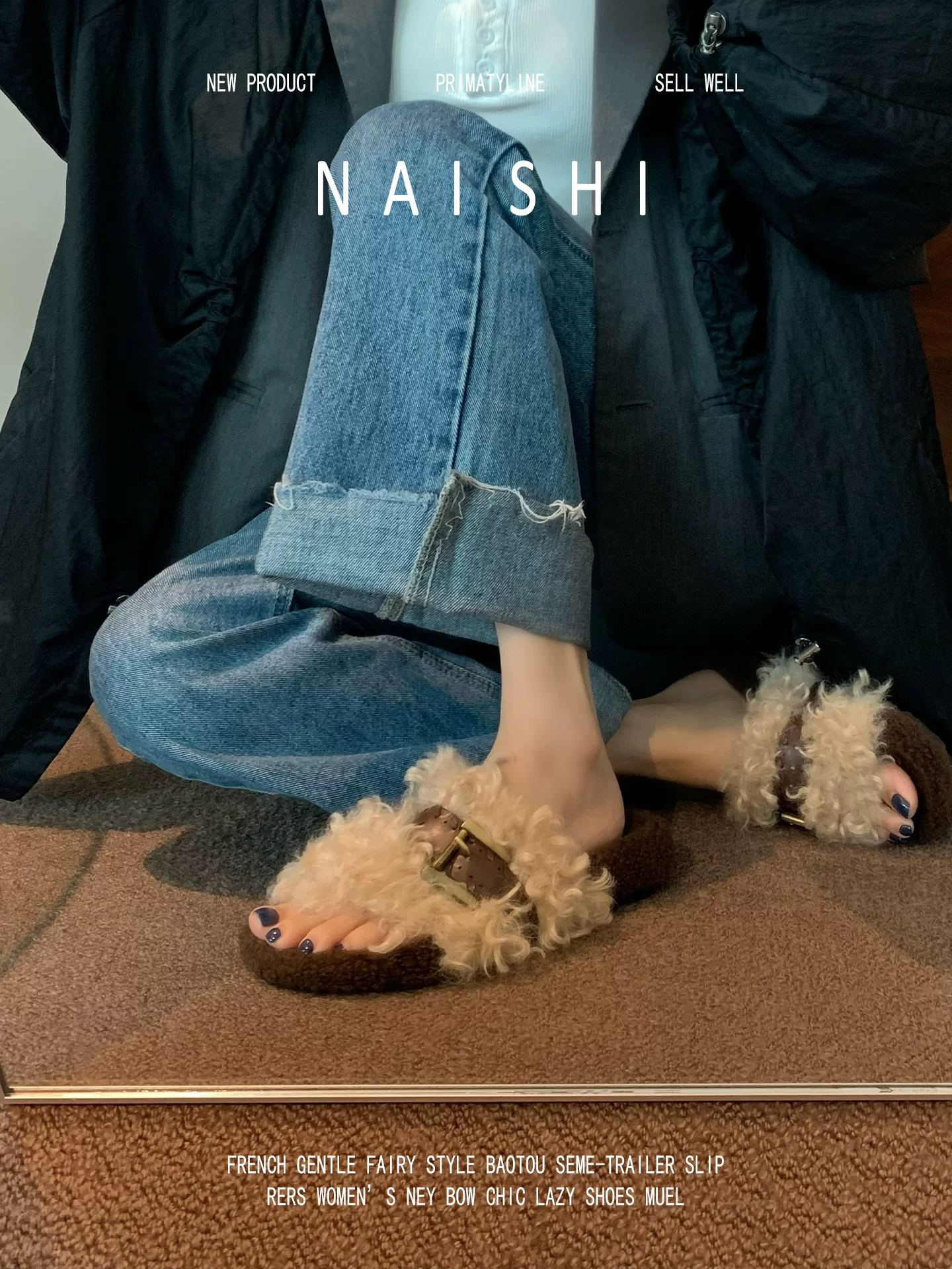 Phiên bản da cừu! Dép da cừu nữ đi ngoài trời, dép Birkenstock cổ điển có khóa thắt lưng, dép lười đế dày phối màu.